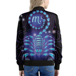 Dark Scorpio Zodiac Sign Print Women's Bomber Jacket