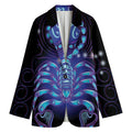 Dark Scorpio Zodiac Sign Print Women's Cotton Blazer