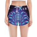 Dark Scorpio Zodiac Sign Print Women's Split Running Shorts