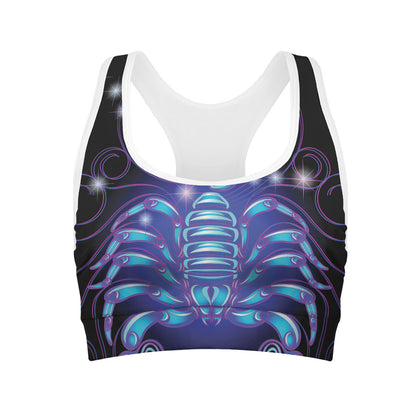 Dark Scorpio Zodiac Sign Print Women's Sports Bra
