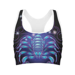 Dark Scorpio Zodiac Sign Print Women's Sports Bra