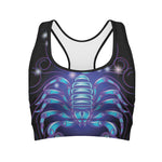 Dark Scorpio Zodiac Sign Print Women's Sports Bra