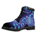 Dark Scorpio Zodiac Sign Print Padded Collar Lace Up Boots