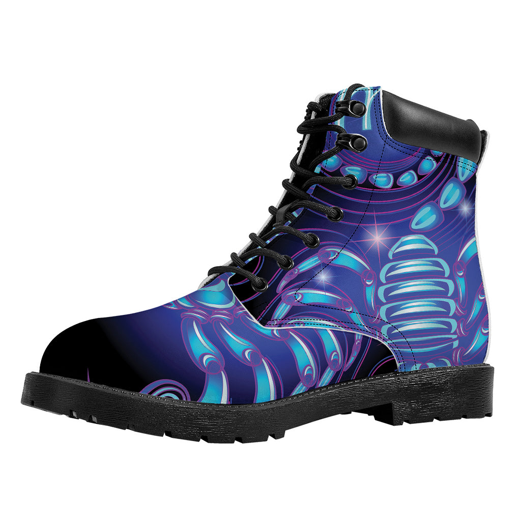 Dark Scorpio Zodiac Sign Print Work Boots