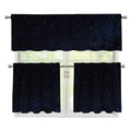 Dark Space Print 3 Piece Kitchen Curtains
