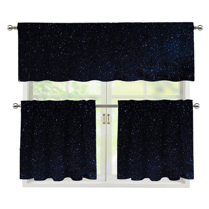 Dark Space Print 3 Piece Kitchen Curtains