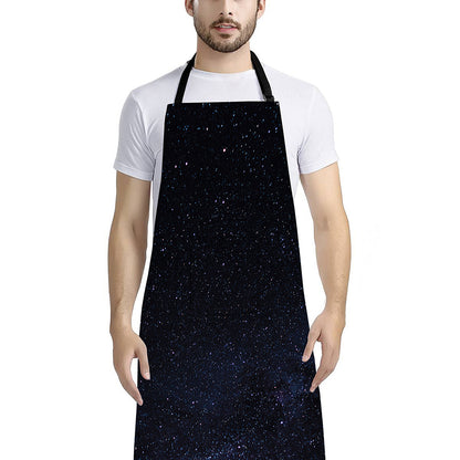 Dark Space Print Bib Apron With Pocket