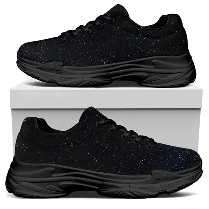 Dark Space Print Black Chunky Shoes