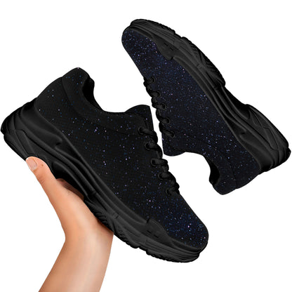 Dark Space Print Black Chunky Shoes