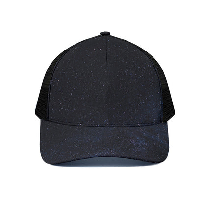 Dark Space Print Black Mesh Trucker Cap