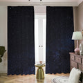 Dark Space Print Dimout Pencil Pleat Curtains