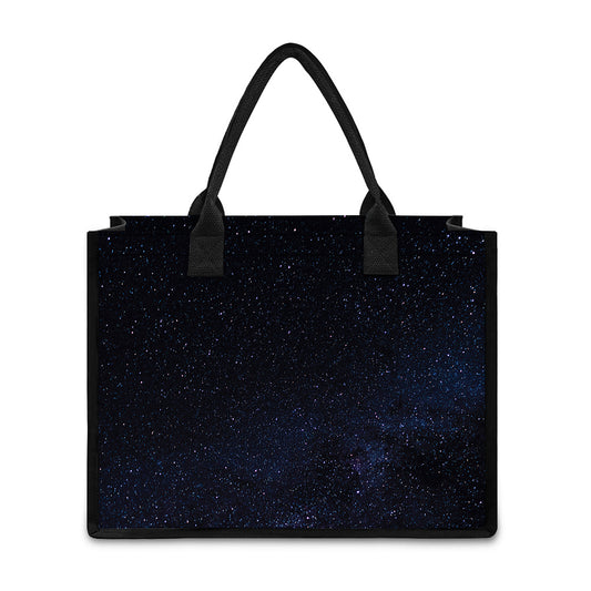 Dark Space Print Canvas Tote Bag