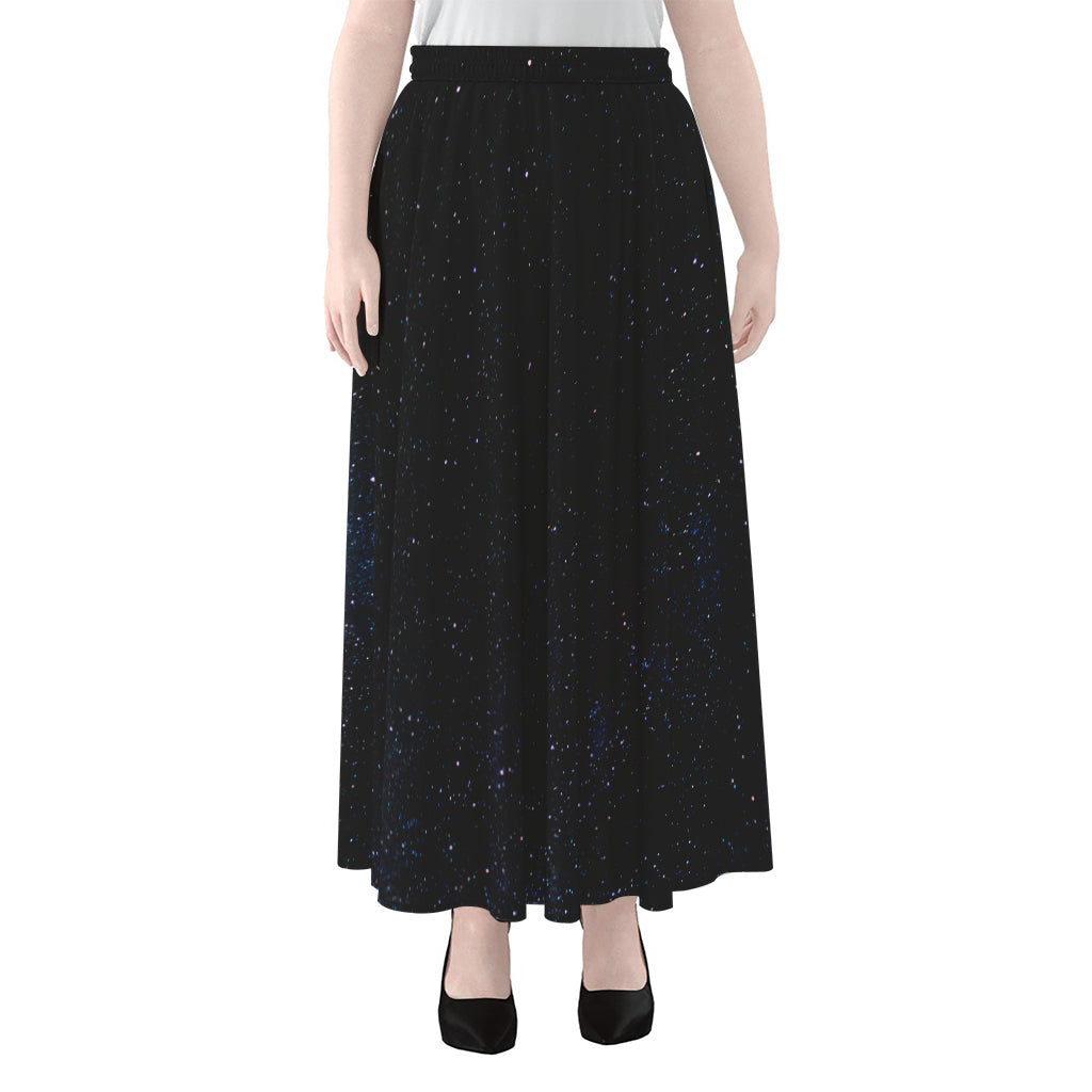 Dark Space Print Chiffon Maxi Skirt