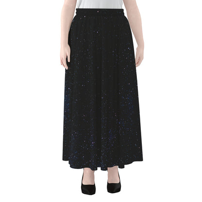 Dark Space Print Chiffon Maxi Skirt