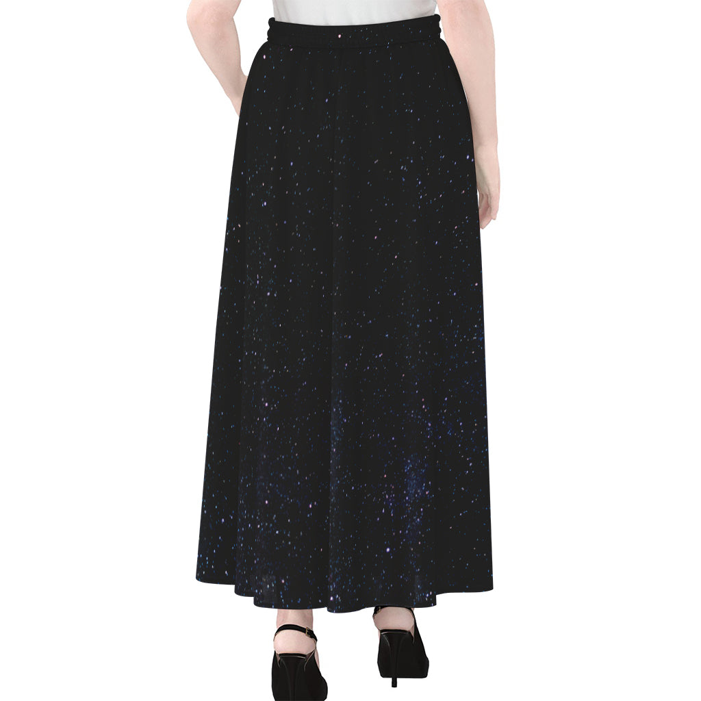Dark Space Print Chiffon Maxi Skirt