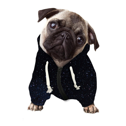 Dark Space Print Dog Zip Up Hoodie