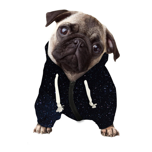 Dark Space Print Dog Zip Up Hoodie