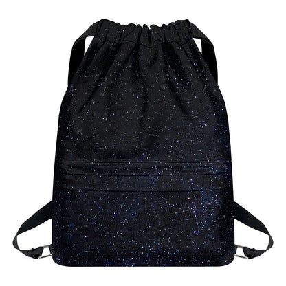 Dark Space Print Drawstring Backpack