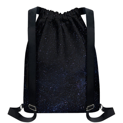 Dark Space Print Drawstring Backpack