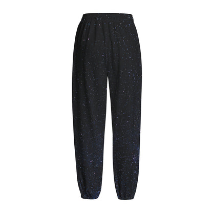 Dark Space Print Fleece Lined Knit Pants