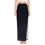 Dark Space Print High Slit Maxi Skirt