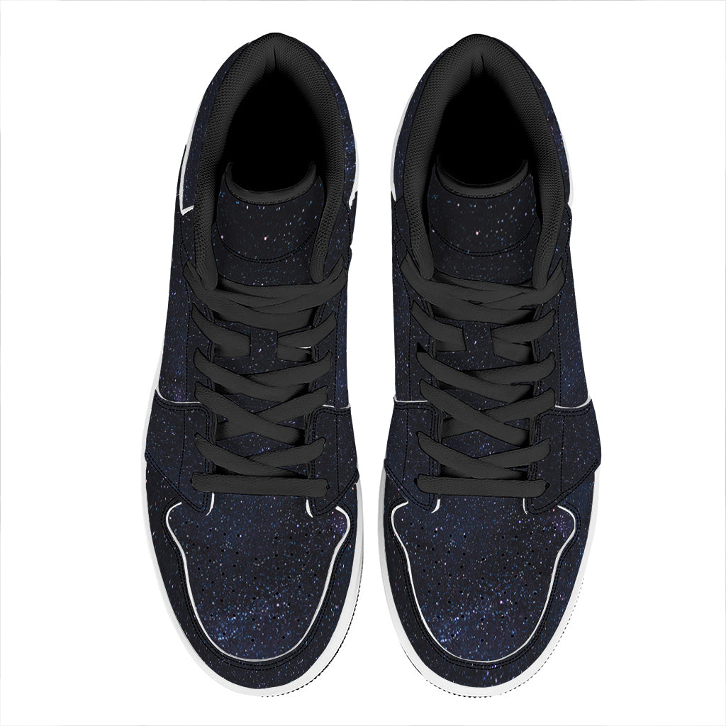 Dark Space Print High Top Leather Sneakers