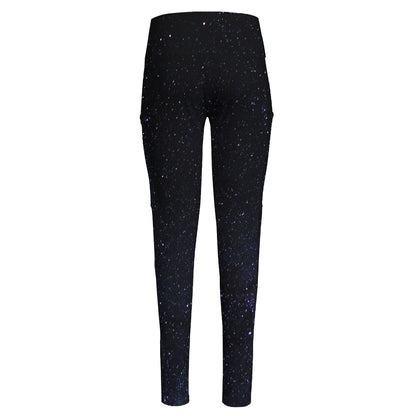 Dark Space Print High-Waisted Pocket Leggings