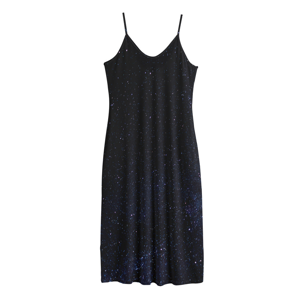 Dark Space Print Jersey Midi Cami Dress