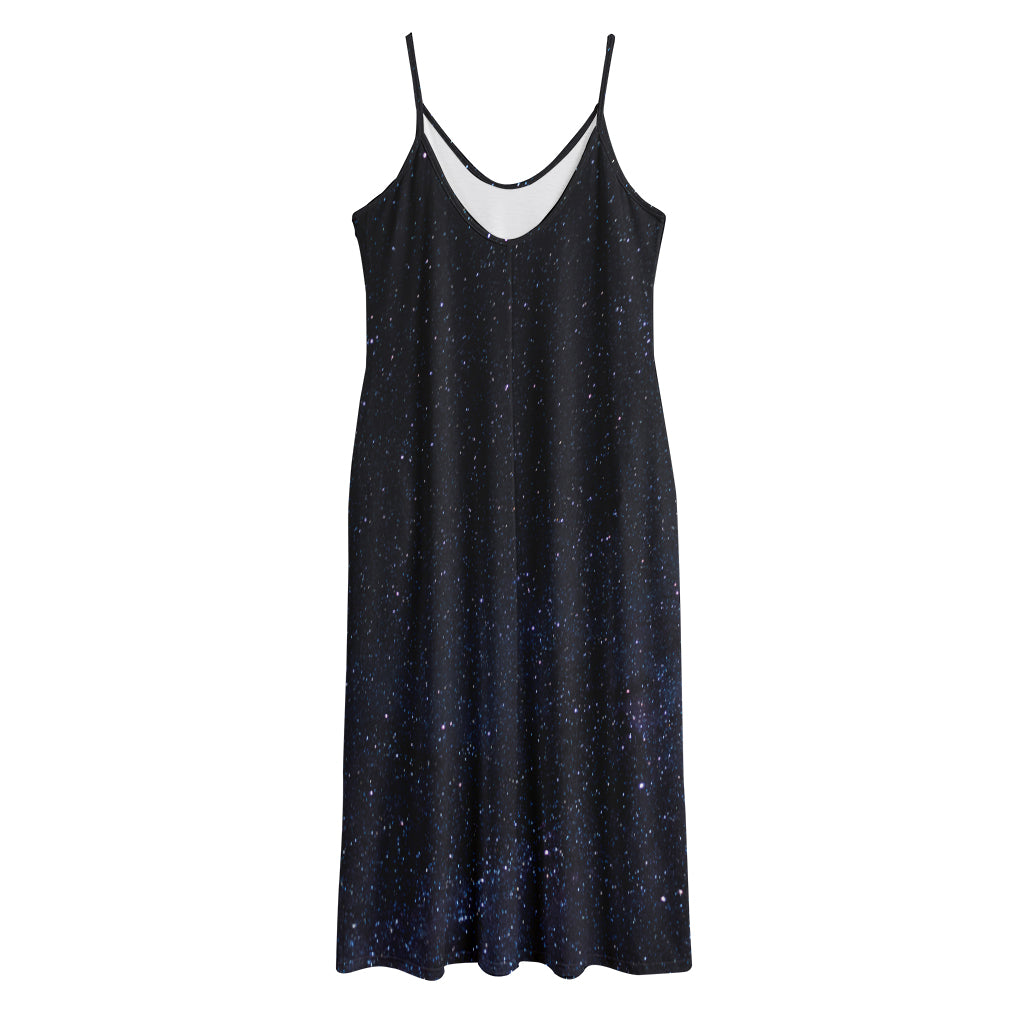 Dark Space Print Jersey Midi Cami Dress
