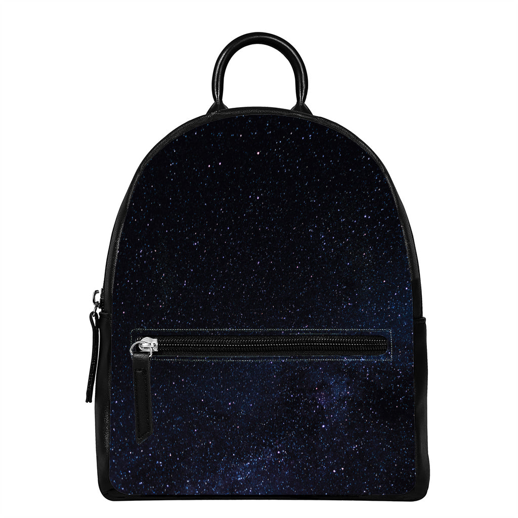 Dark Space Print Leather Backpack