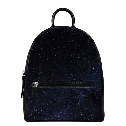 Dark Space Print Leather Backpack
