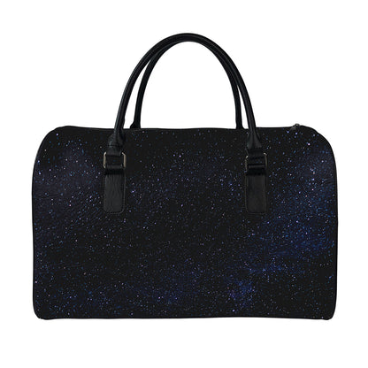 Dark Space Print Leather Duffle Bag