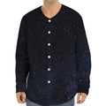 Dark Space Print Long Sleeve Baseball Jersey
