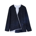 Dark Space Print Long Sleeve Short Coat