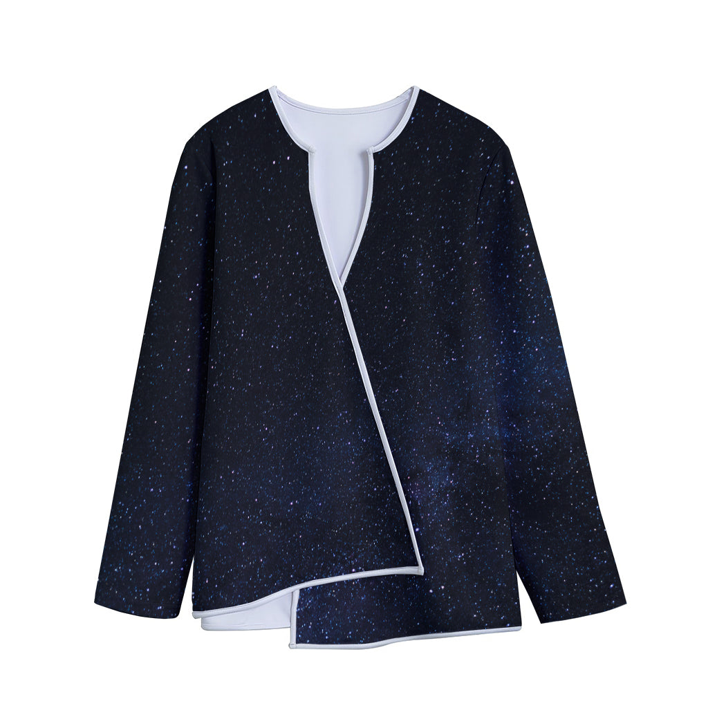 Dark Space Print Long Sleeve Short Coat