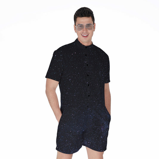 Dark Space Print Men's Rompers