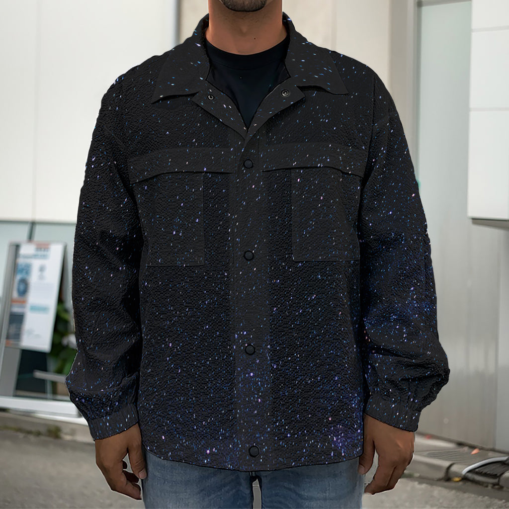 Dark Space Print Men's Shirt Jacket