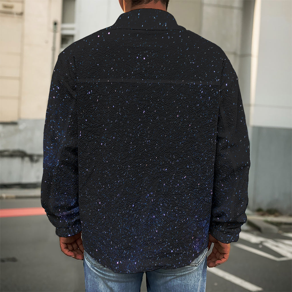 Dark Space Print Men's Shirt Jacket