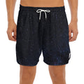 Dark Space Print Men's Split Running Shorts