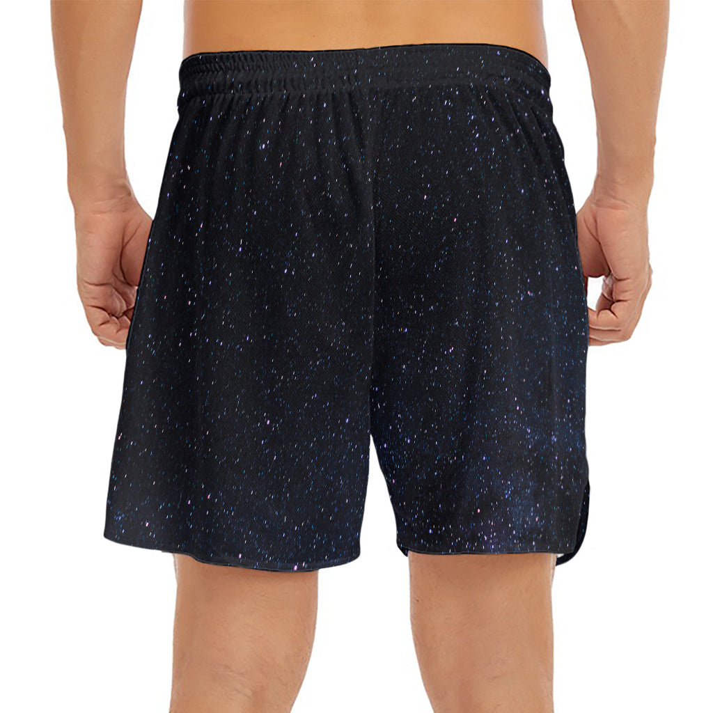Dark Space Print Men's Split Running Shorts