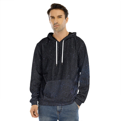 Dark Space Print Men's Velvet Pullover Hoodie