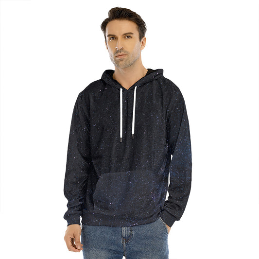 Dark Space Print Men's Velvet Pullover Hoodie