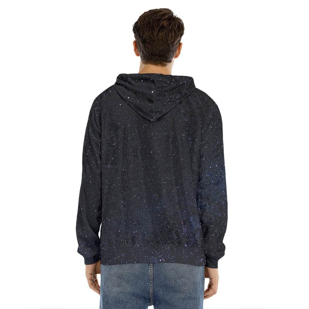 Dark Space Print Men's Velvet Pullover Hoodie