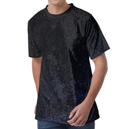 Dark Space Print Men's Velvet T-Shirt