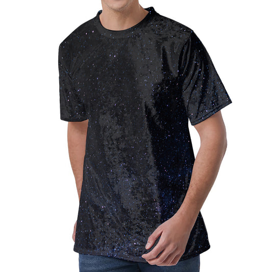 Dark Space Print Men's Velvet T-Shirt