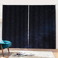 Dark Space Print Pencil Pleat Curtains