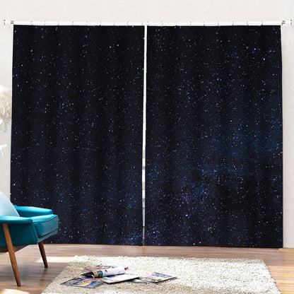 Dark Space Print Pencil Pleat Curtains