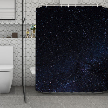 Dark Space Print Polyester Shower Curtain