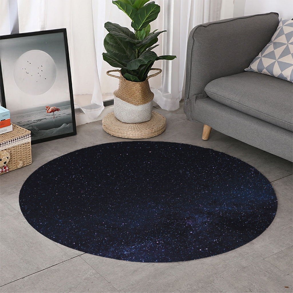 Dark Space Print Round Rug