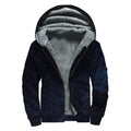 Dark Space Print Sherpa Lined Zip Up Hoodie